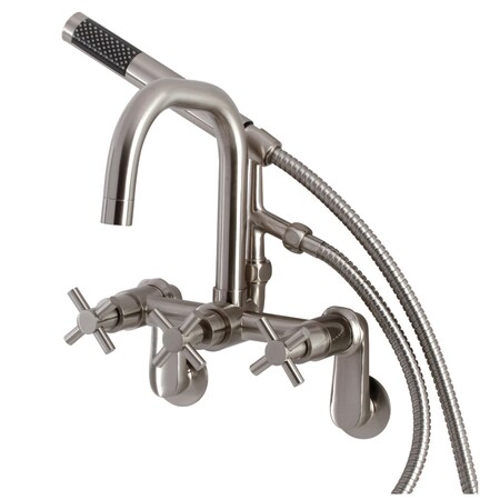 Aqua Vintage AE8458DX Wall Mount Clawfoot Tub Faucet, Brushed Nickel AE8458DX